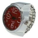 Watch Ring Quartz Movement Alloy Round Dial red Jewelry T6O3