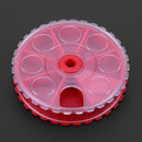 Round PP Plastic Fishing Bait Lure Box Case Container with 7 Compartments