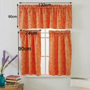 One Set Red Rod Pocket Short Tier Curtains Panels Half Drapes for Bathroom