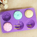 6 Cavity Flower Shaped Silicone DIY Handmade Soap Candle Cake Mold Supplies