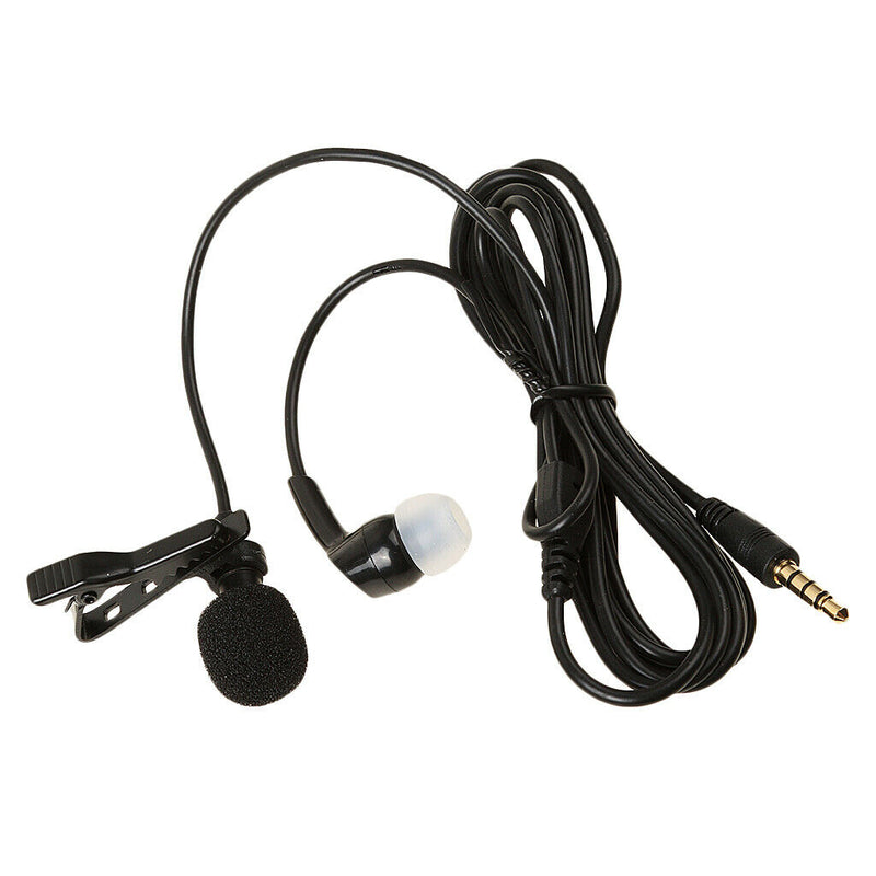 Lavalier Lapel Clip-on Microphone for Smartphones PC Audio Recording Black