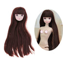 1/6 Female Action Figures BJD Head Sculpt Coffee Hair for DOD SD DD Custom