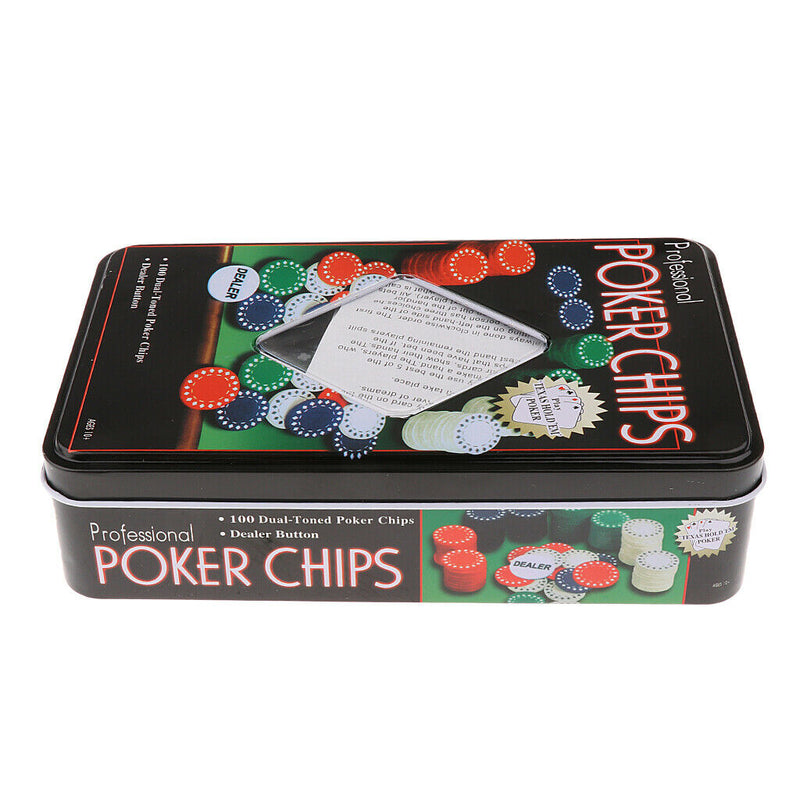 100 Pieces Playing Card Dual-Toned Poker Chips Accessory for Casino Tournament 4