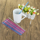 25Pcs Reusable Colorful Hard Plastic Stripe Drinking Straw Clean Wedding Part TE