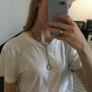 Punk Gothic Rock Round Metal Chain Choker Collar Necklace Pendants Fash JR