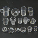 15X/Set Mini Transparent Drink Cups Dish Plate Tableware Miniatures BX