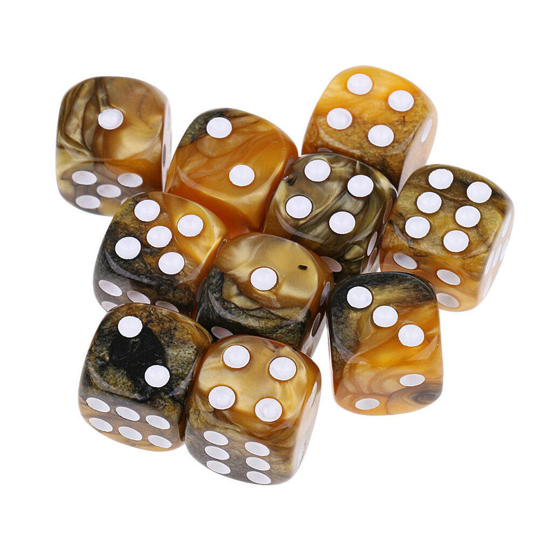 10Pcs Gray Six Sided D6 Dice Dies 16mm for Dungeons & Dragons Role Play Accs