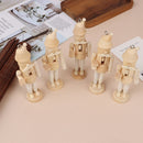 1Pc 12cm Nutcracker Puppet White Embryo Walnut Soldier Shaped Ornament- OZ