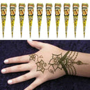 12 Black Color Instant Herbal Henna Cones Temporary Art Ointment Kit Tattoo C9Q6