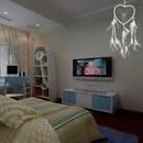 White Heart Shape Dream Catcher with Feather Hanging Decoration Crafts Gift