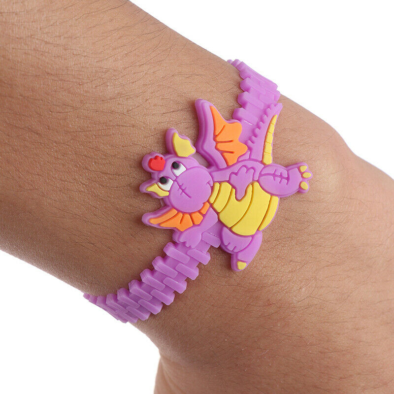 2pcs Dinosaur Party Rubber Bangle Bracelet Baby Shower Birthday Party Decorati,a