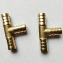 2Pcs Brass T-Shape 3 Way Hose Mounting Adapter Coupling Connector 12Mm Dmr T4B2