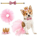 Tutu Skirt Dog Birthday Set Pet Decoration Crown Hat Party Supplies Headdress