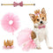 Tutu Skirt Dog Birthday Set Pet Decoration Crown Hat Party Supplies Headdress