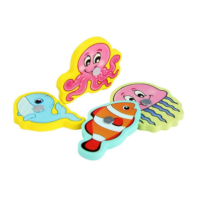Wooden Magnetic Fish Toys Kids Educational Fishing Magnet Puzzle Game Gifts