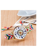 Women's Golden Chain Braided Bracelet Wrist Watch Color No.7 N9L7