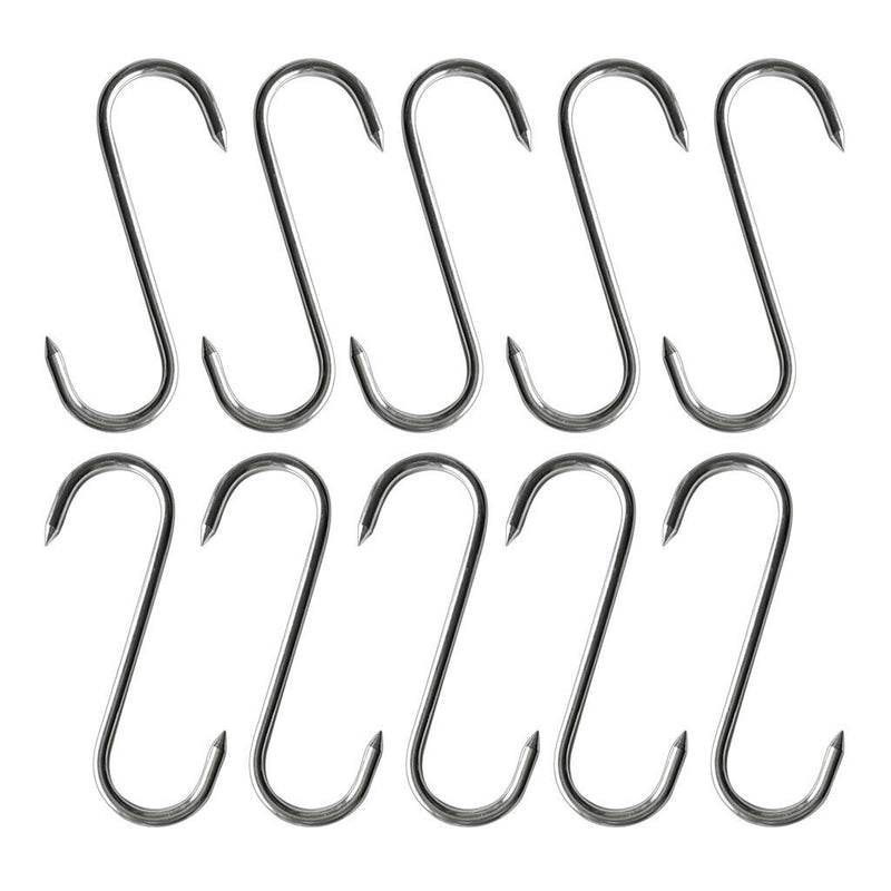 10 Pack of Stainless Steel Meat Hook / Utensil Pan Hanger Sausage Hanging