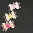Bowknot Princess Hair Clips Glitter Hair Rainbow Flowers Bows With Clip Dan G6R7