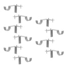 10pcs Metal Curtain Rod Brackets Pole Holders Single No Drilling for Drapery
