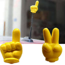 Cute Victory Finger Car Antenna Topper Eva Decorative Car Topper Balls YellowTEU