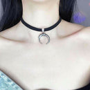Necklace Charm Velvet Ribbon Handmade Gothic Choker Moon Pendant