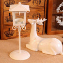 White Iron Glass Candle Holder Tea Light Stand Home Table Lantern Decor Gift