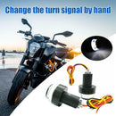 2x LED Motorcycle Handlebar Turn Signal Lights Amber Indicators Bar End Blinkers
