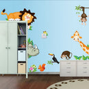 Jungle Safari Animals Wall Stickers Decals Kids Nursery Baby Room Decor SElj