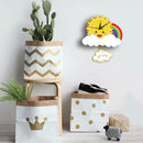 Cute Cartoon Sun Silent Wall Clock Kids Living Bedroom Home Clocks Decor