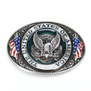 Western style New USA American flag eagle metal alloy fashion Men Belt Buckle M&