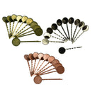 30Pcs Hair Slide With Pad Clips Cabochon Setting Blanks Tray DIY Findings