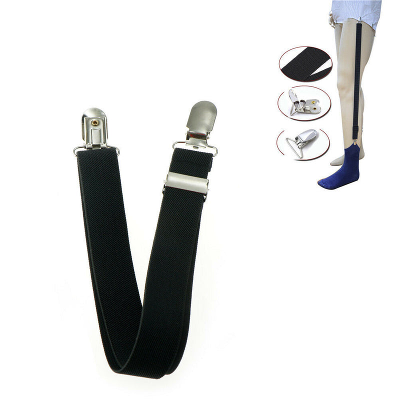 1pc Men Shirt Stays Holder Military Straight Stirrup Suspenders Elastic Unifo Bj