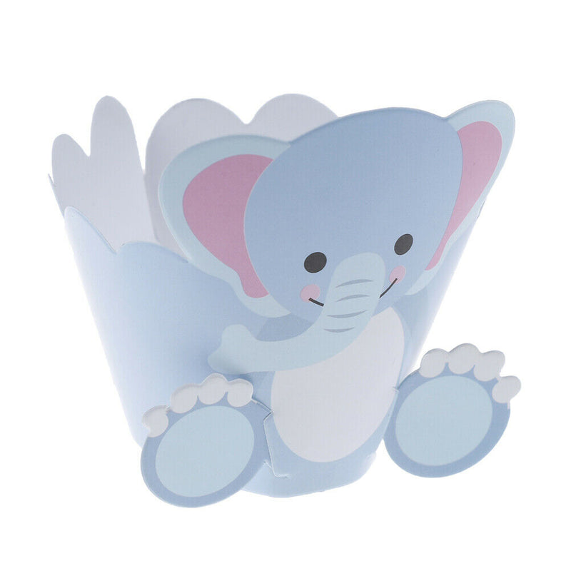 12pcs lion monkey zebra elephant wild animals cupcake wrappers party supplies Gw