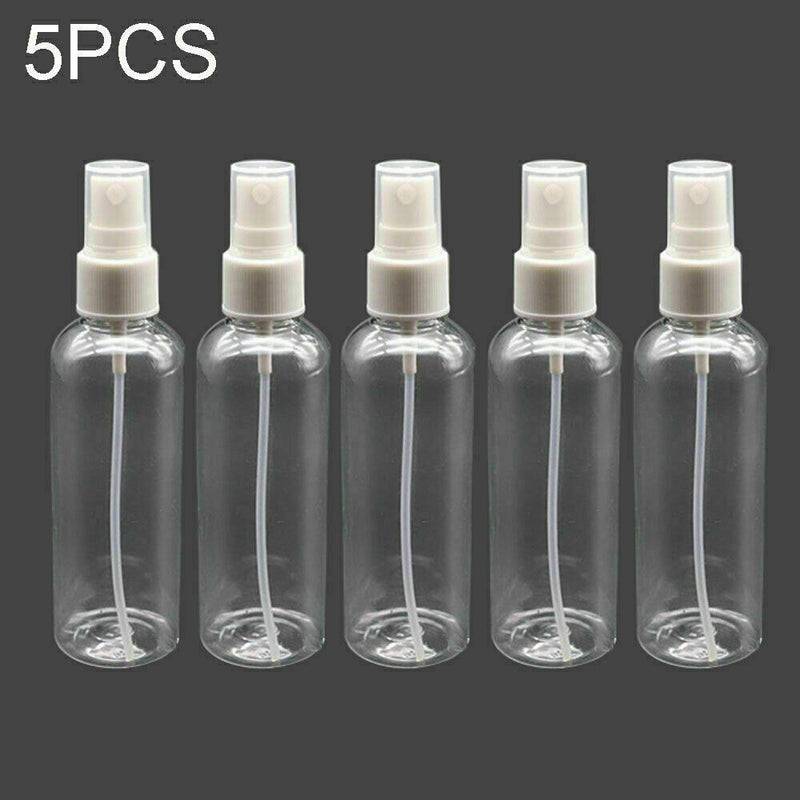 5Pcs 60ml Travel Transparent Plastic Cosmetics Sprayer Empty Spray Bottles Set