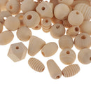 100g Unpainted Wooden Plain Loose Beads Jewelry Making Findings Beading Crafts