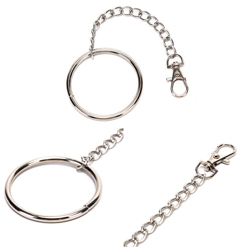 20cm Long Metal Wallet Chain Belt Rock Hipster Pant Jean Keychains Big RingPu-OZ