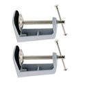 2 Pack Stainless Steel Adjustable Arm Clamp Table Lamp Clip Desk Clamp, ensures