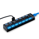 7-Port USB 3.0 Multi Charger Hub +High Speed Adapter ON/OFF Switch Laptop/PC