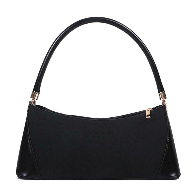Fashion Women Handbag PU Leather Shoulder Shopping Bag Elegant Tote (Black)