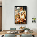 5D DIY Diamond Painting Girl Feeding Chicken Full Round Drill Embroidery