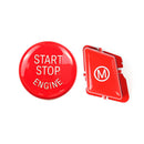 For BMW E90 M3 Engine Start + Steering Wheel M Button Replace Cover (Red) A