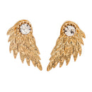 2 Pairs Fashion Women Crystal Angel Feather Wing Earrings Ear Stud Gift