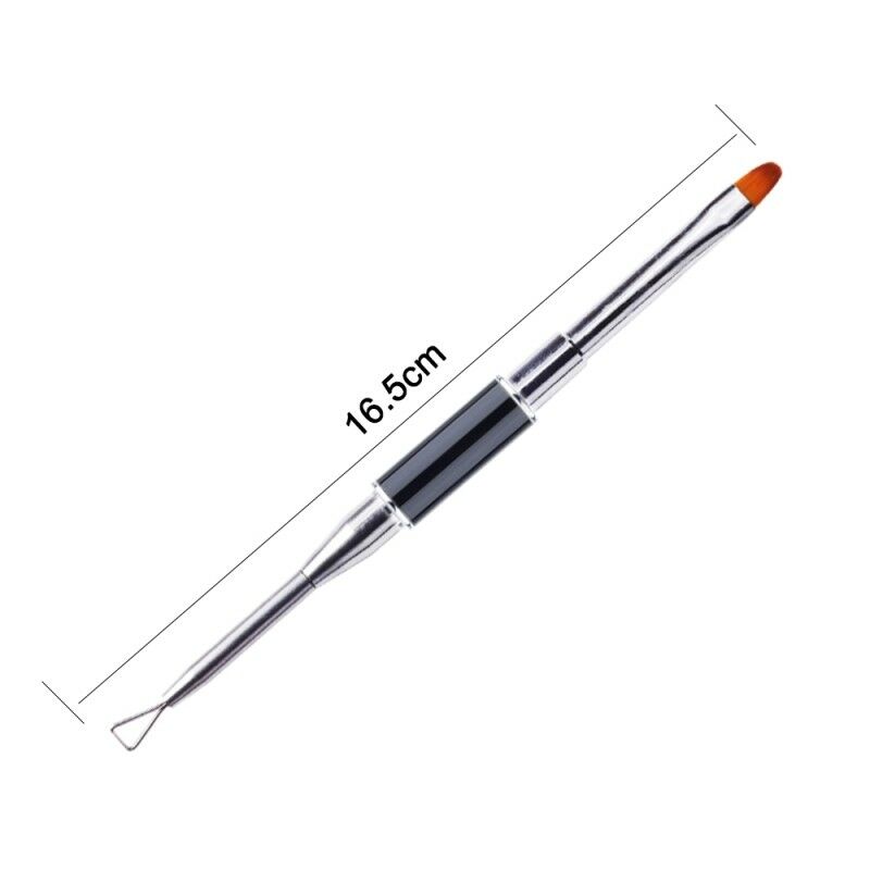 Dual-Ended Poly Builder Nail Art Pen Brush Slice Shape DIY Tool Manicure