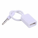 3.5mm Male AUX Audio Plug Jack To USB 2.0 Female Converter Car MP3 Cord Cable