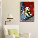 DIY Round Diamond Painting Embroidery Kits Dog Cross Stitch Craft Decor (C)
