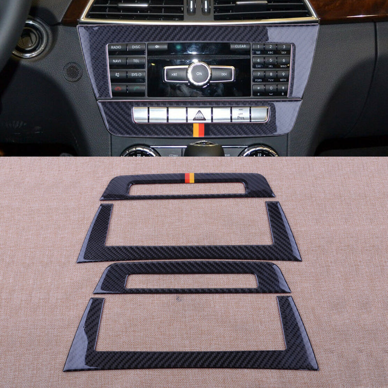 Carbon Fiber Car Central Control Panels Decor fit for Mercedes W204 2010-2013 Hf