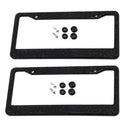 2 pcs Metal Black License Plate Frame Car Tag Cover with Screw Waterproof