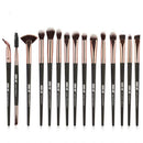 15pcs/Set Nylon Wool Makeup Brush Lip Eye Face Beauty Cosmetic Pens (Black