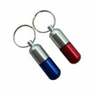 2 Pack Waterproof Pill Fob Medium Size Keychain Pill Holder, Emergency Aspi