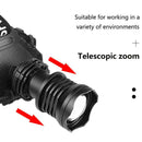 Zoom 2000lm XHP70LED Torch Flashlight Outdoor Camping Safety Smart USB Head Lamp